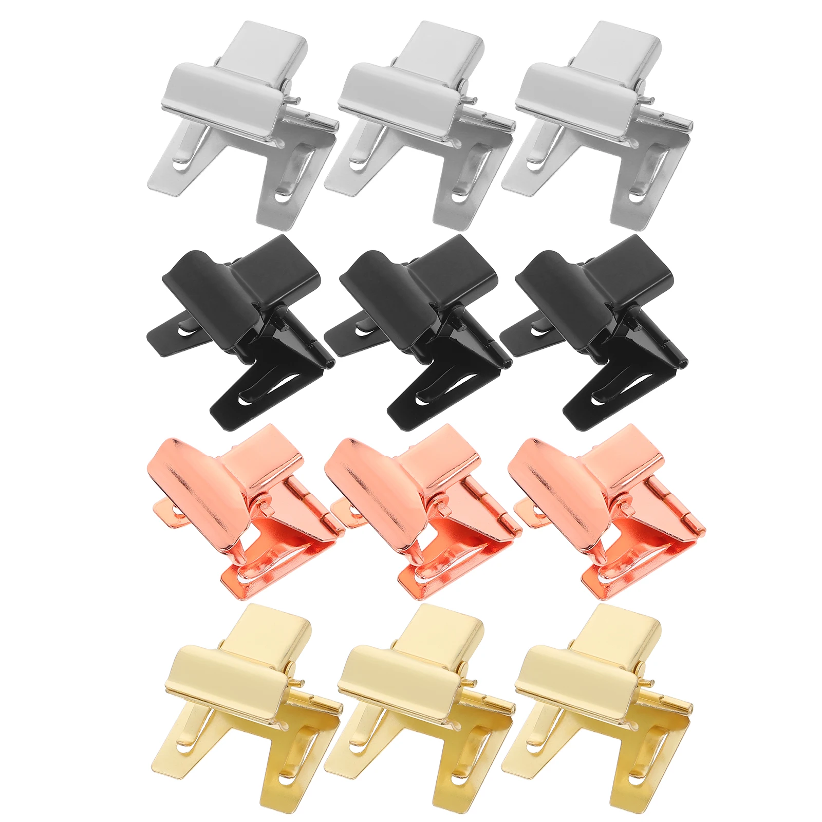 

12 PCS Metal Tag Display Clips for Retail Merchandise Sign Clip-on Holders with Clamp Kitchen Shelf