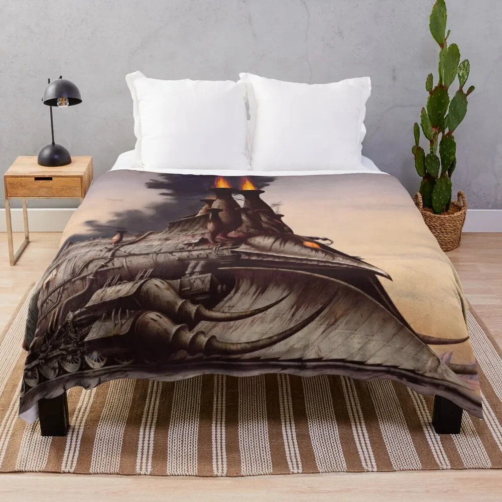 

The Heavy Metal Hero Throw Blanket Multi-Purpose Plaid on the sofa halloween Blankets