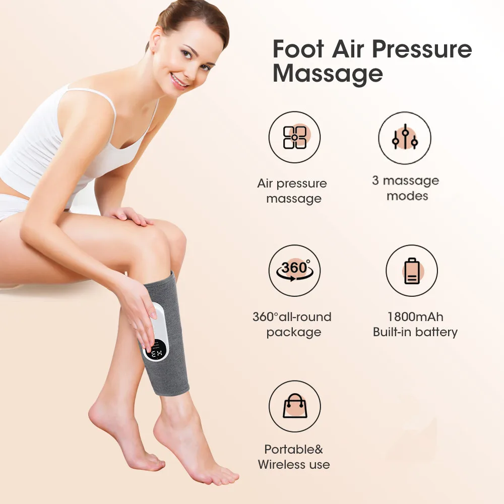 Electric Leg Massager Charging Calf Air Compression Massager with Three Massage Modes Thigh And Knee 360° All-Round Packag