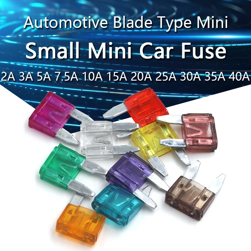 

10Pcs Small Mini Car Blade Fuses Zinc Auto Fuse Assortment Electric Fuse Set 1A 2A 3A 5A 7.5A 10A 15A 20A 25A 30A 35A 40A