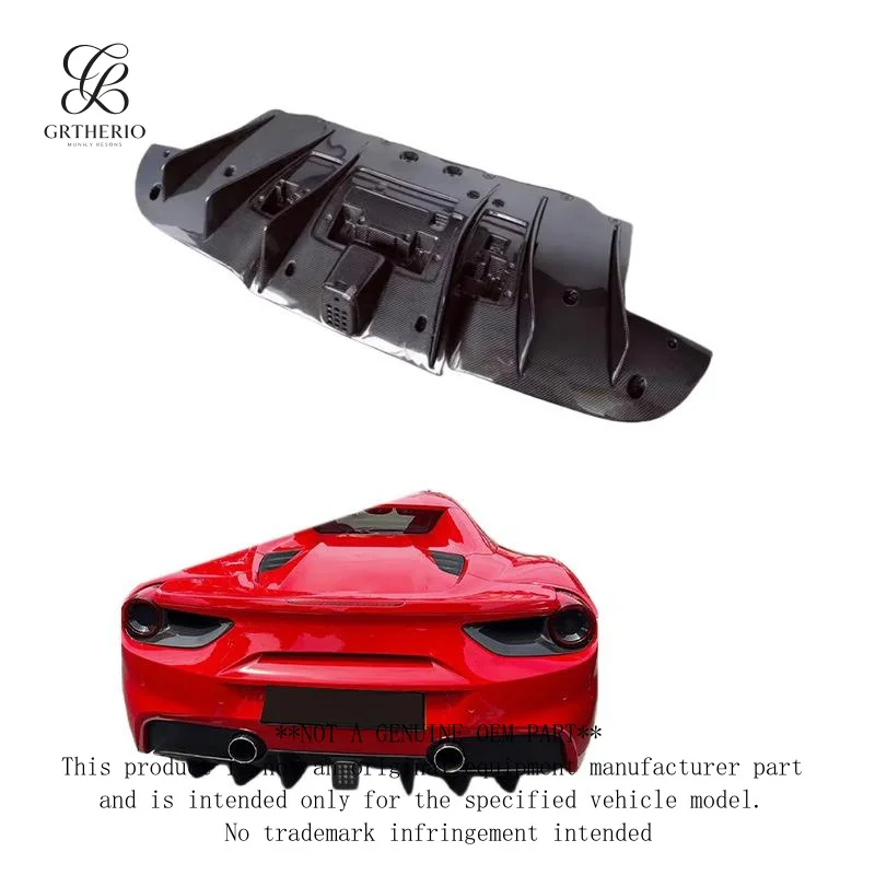 Suitable for Ferrari 488 modification, novitec style carbon fiber , tail , lower lip, rear spoiler