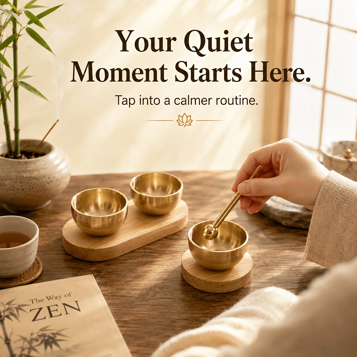 Mini Song Bowl Set - Meditation Sound Bowl, Crisp And Sweet Sound, Suitable for Yoga, Meditation, Unique Gift