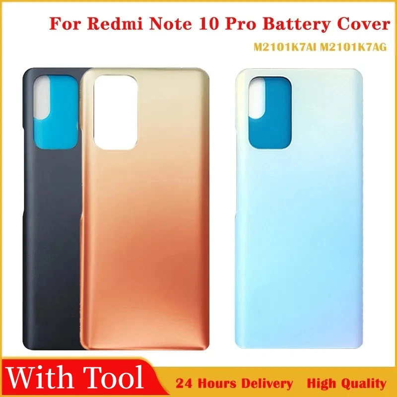 

For Redmi Note10 Pro Back Glass Cover For Xiaomi Redmi Note 10 Pro Battery Cover Back Housing Rear Door Case With Logo