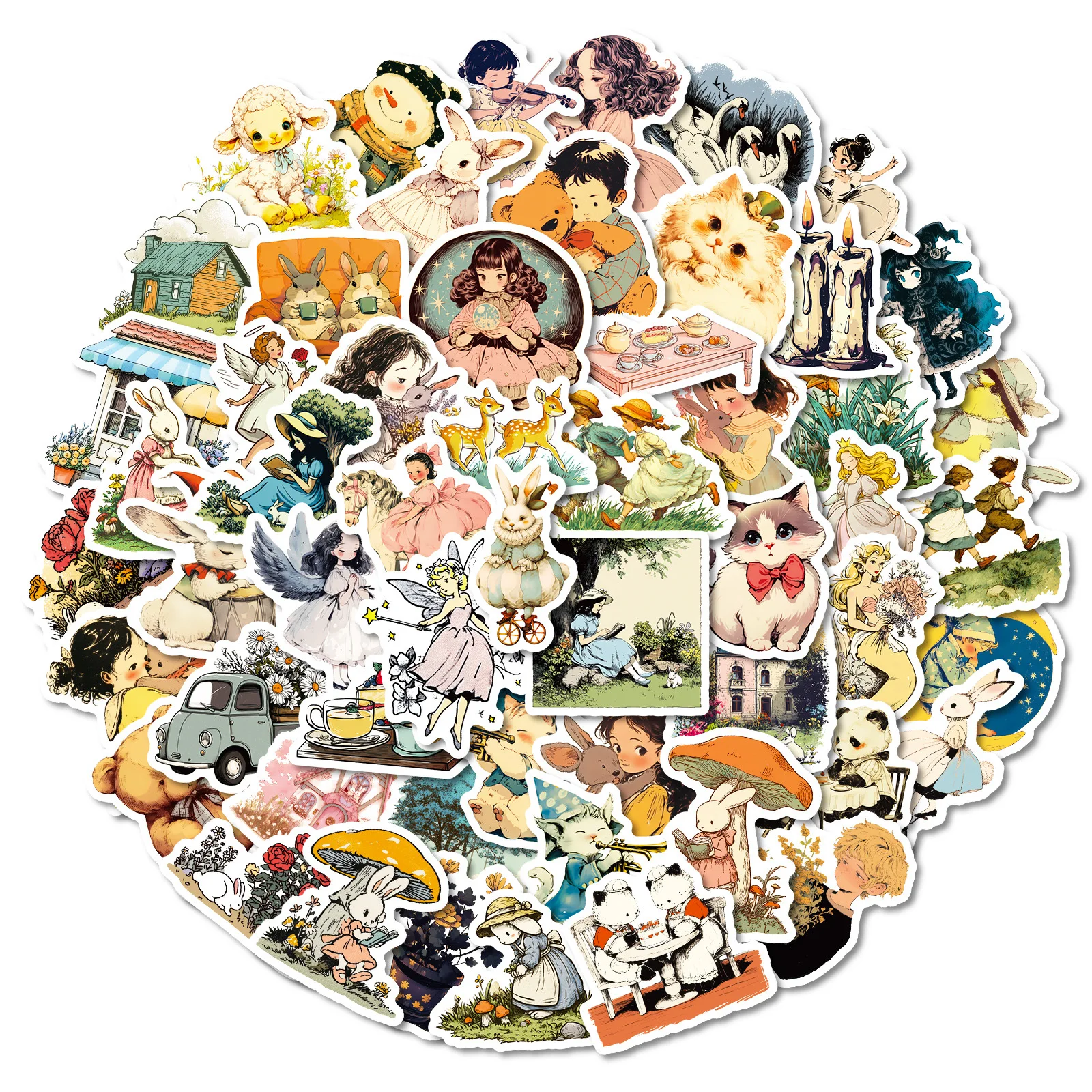 50 pçs dos desenhos animados estilo conto de fadas adesivos criativo bonito graffiti decoração notebook mala guitarra geladeira telefone decalques brinquedo