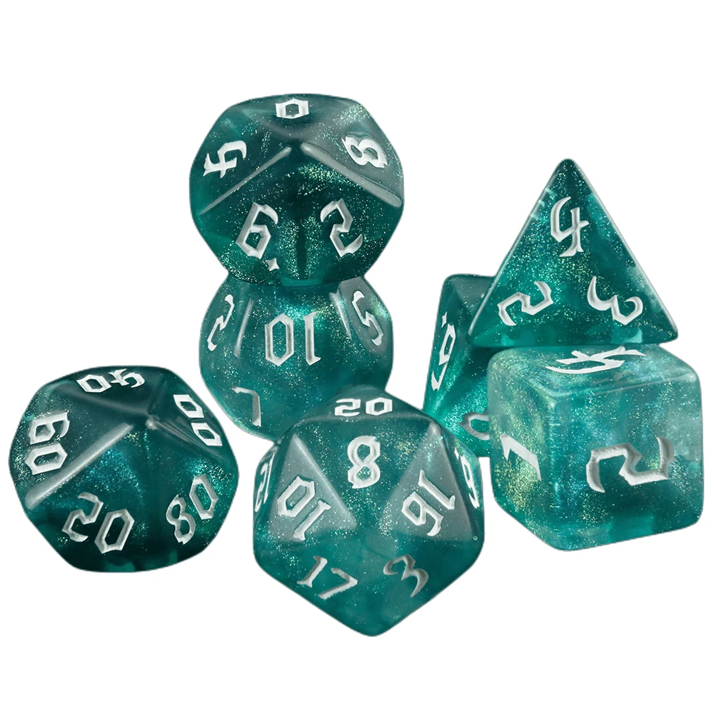 Juego de dados poliédricos Starlight para DNDGame, juego de mesa, Rollo, 7 piezas