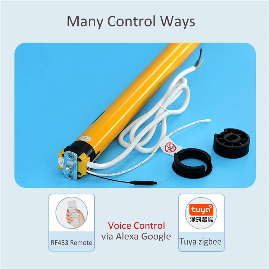 A-OK AM35 10/17 Motore Tubolare Elettronico RF e Tuya Zigbee/Wifi Controllo Tende Intelligenti per 40mm/45mm/47mm/50mm Tubo Rolling Shutter