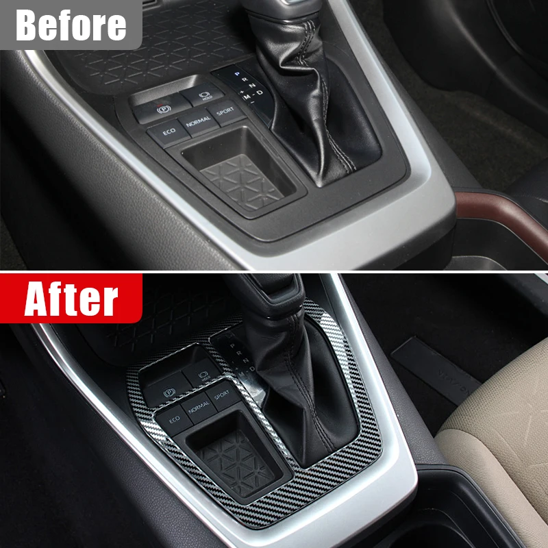 Car Gear Shift Panel Frame Protector Trim Cover Sticker For Toyota RAV4 2019 2020 2021 2022 2023 RAV 4 XA50 Hybrid Accessories