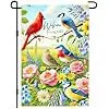 Welcome Birds Floral Friends Garden Flag 12x18 Inch Double Sided llz