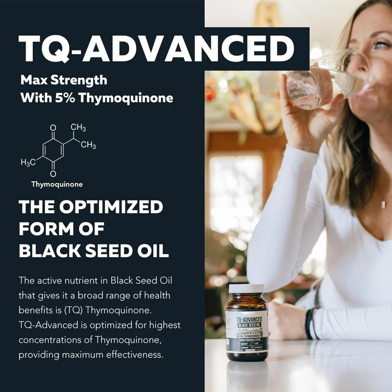 Black Seed Oil Capsules | 5% Polyquinone TQ Advanced | Maximum Strength - Contains 500mg of oil -15:1 concentrated oil