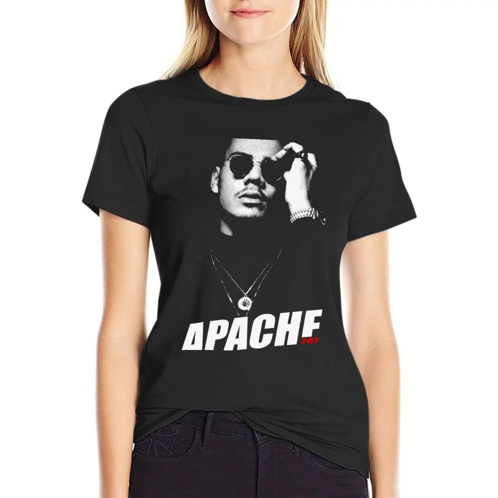 APACHE 207 T-Shirt blacks customizeds Female clothing sweat rock and roll t shirts for Women