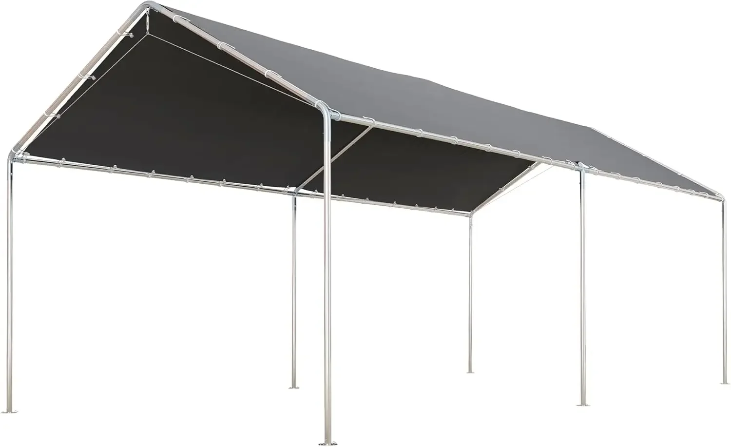 

10'x20' Carport Heavy Duty Galvanized Car Canopy with Included Anchor Kit, 3 Reinforced Steel Cables。Grey