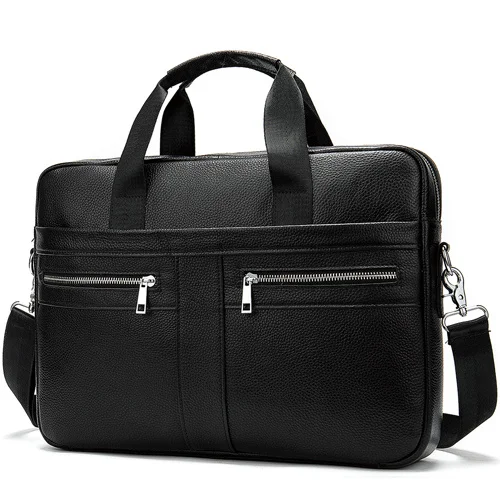 

Men's Briefcases Genuine Leather 14'' Laptop Bags Leather Men Computer Briefcases Messenger Bag Business Bag for Document