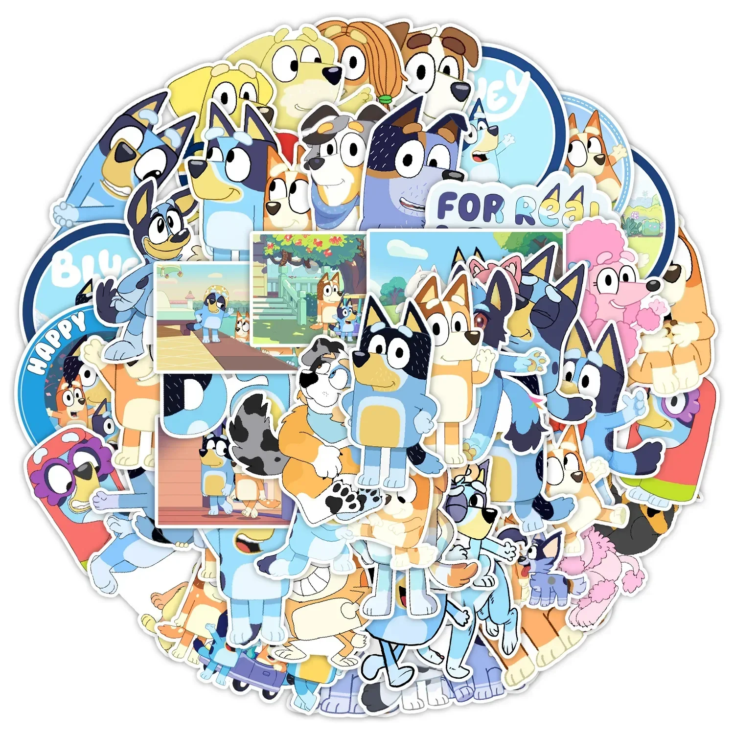 50 pezzi di adesivi Blueys adesivo simpatico cartone animato Anime tazza fai da te decorazione per notebook adesivi doodle forniture d'arte regalo per bambini