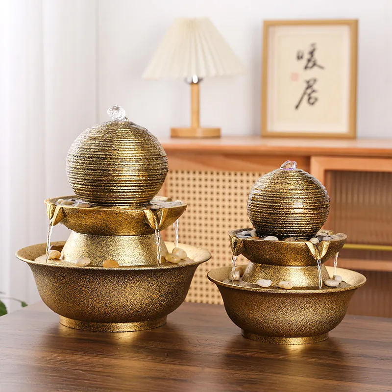 Zen Feng Shui Water Fountain Office Wealth Attracting Desktop Waterfall Mini Relaxing Tabletop Fountain Grand Opening Gift Decor - view 4