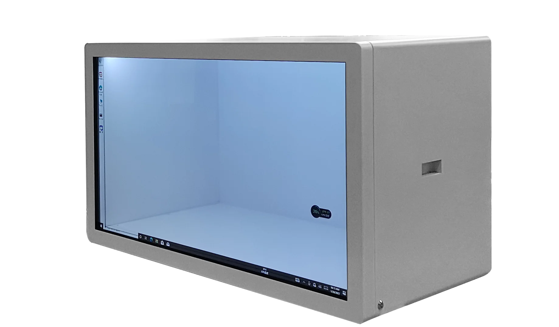 3D Display showcase 43 Inch Interactive Transparent LCD Advertising Cabinet