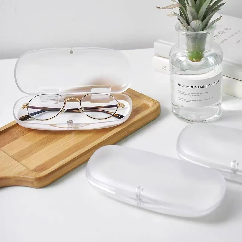 

3Pcs Glasses Storage Boxes Frosted Transparent Plastic Lightweight Portable Spectacle Protector Eyewear Holder