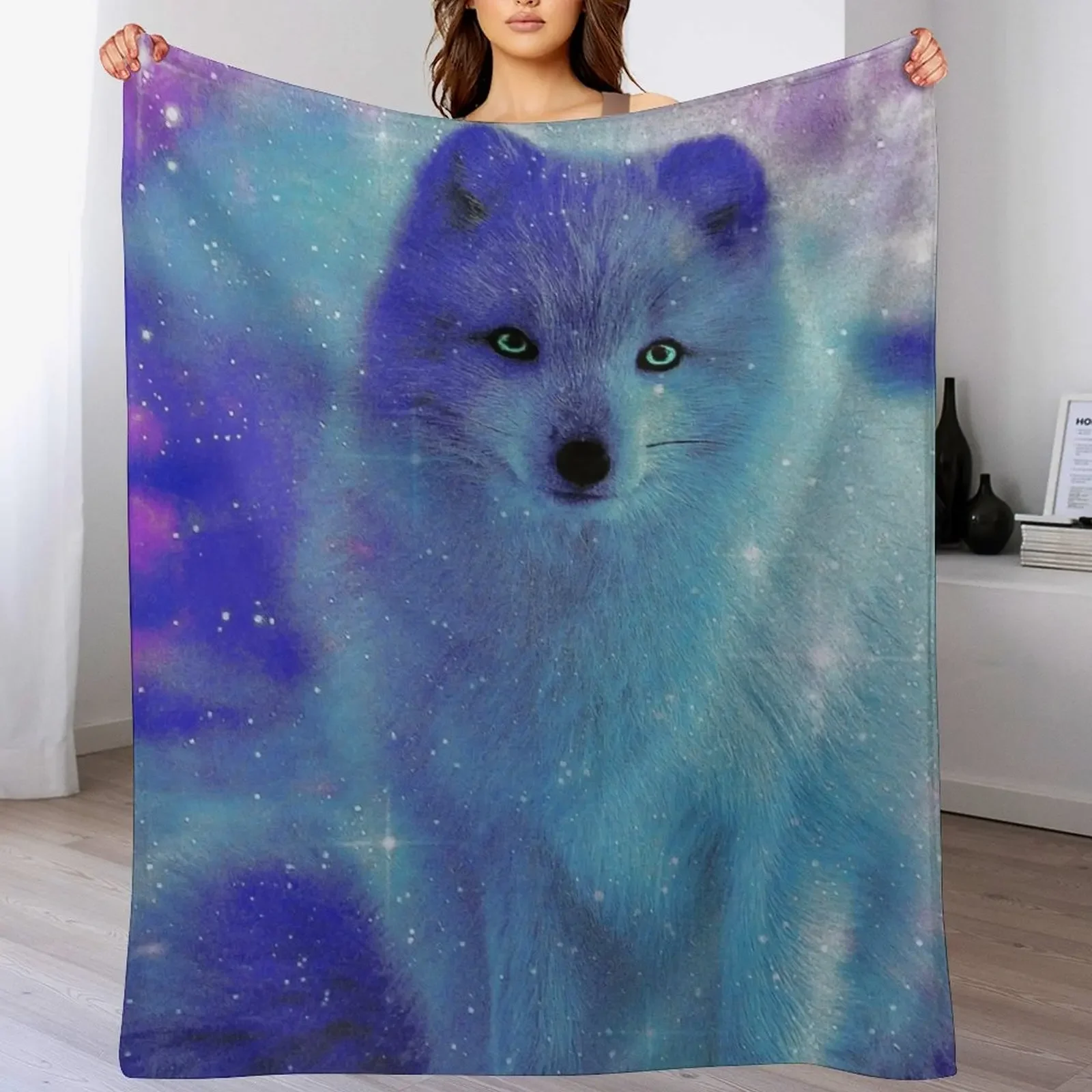 Arctic Fox Throw Blanket Stain Resistant Cozy Warm Blanket