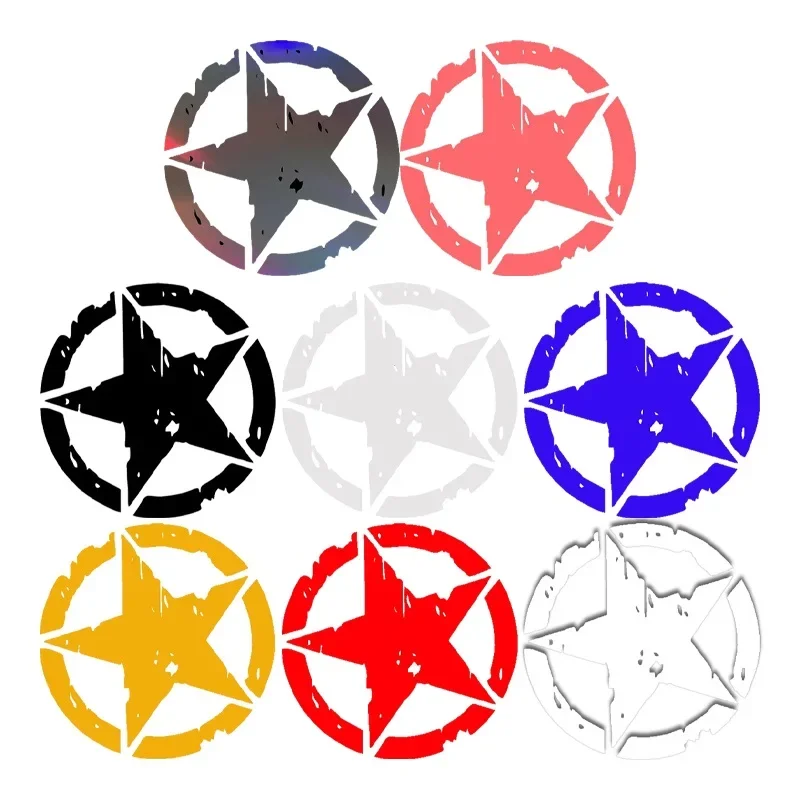 1Pc Five-pointed Star Self-adhesive Reflective Motorcycle Stickers 12*12cm Waterproof Racing Helmet Fuel Tank Fender Car Decals