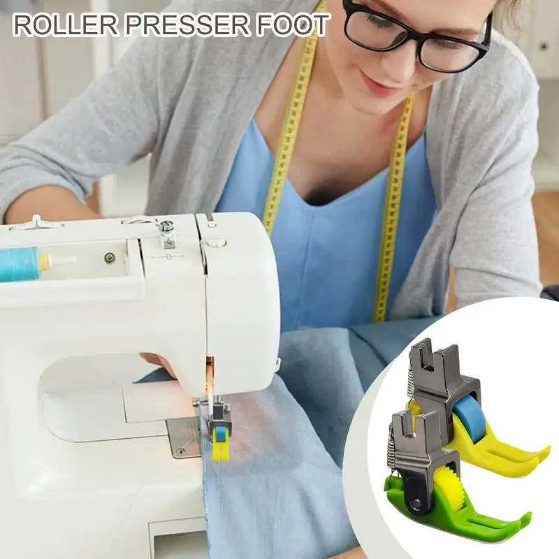 Roller Sewing Foot Single Needle Walking Foot Wheel Presser Feet Multifunctional Sewing Machine Accessories for Denim and