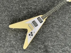 electric guitar Fly-V，cream color, 6strings guitar，2-Piece Pickup，Rosewood Fingerboard，high quality，free shipping