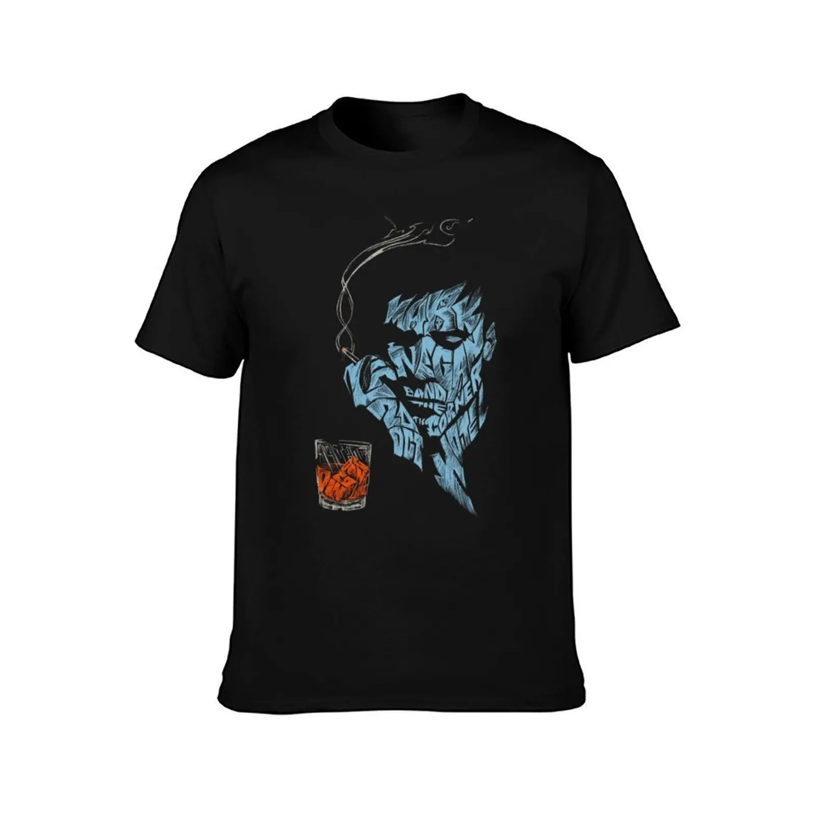 MARK LANEGAN T-Shirt, Summer Casual Cotton Tee, Oversized Streetwear Tops, Vintage Graphic Print, Loose Fit Short Sleeve