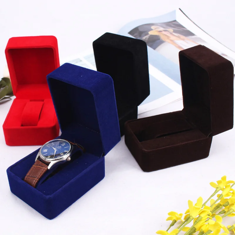 Fashion Flannelette Watch Box Case Holder Organizer Watches Display Box Bracelet Wristwatch Boxes Storage for Woman Man Gifts