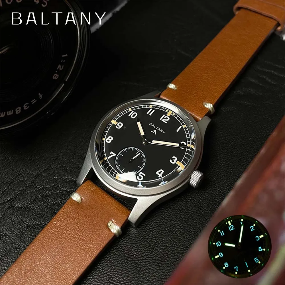 2024 Baltany Dirty Dozen Collection Vintage Men\'s Quartz Wristwatch S182019 VD78 Leather Stainless Steel Waterproof reloj hombre