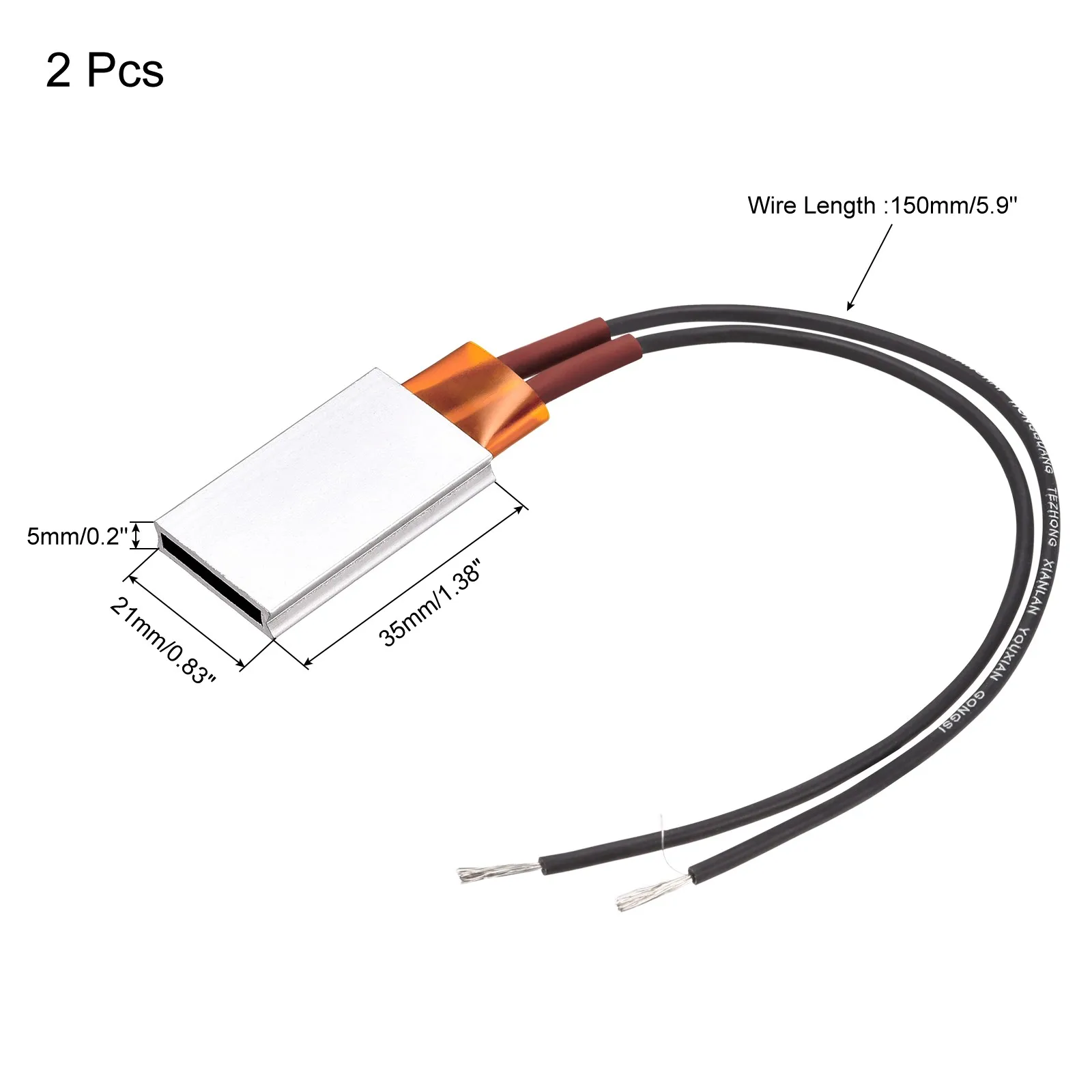 2Pcs 12V PTC Heating Element 70°C Constant Temperature Ceramic Thermostatic Heater Plate for 3D Printer/DIY Project Incubator