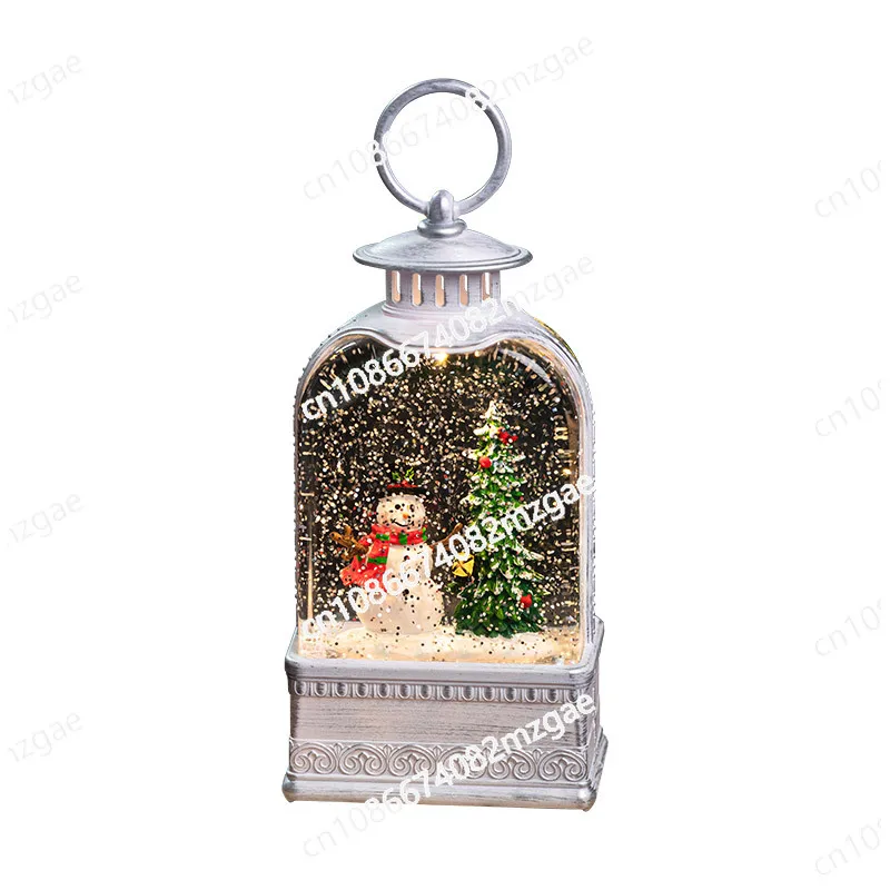 

Рождественские украшения, композиция сцены, витрина, настольное украшение, снег, старик, снеговик, снег, ретро-подарок