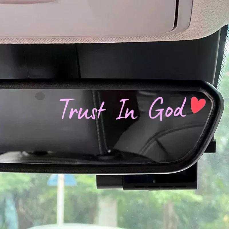 ملصق مرآة Trust in God Faith ملصق سيارة مسيحي لطيف من الفينيل للنساء ملصق سيارات ديني #3