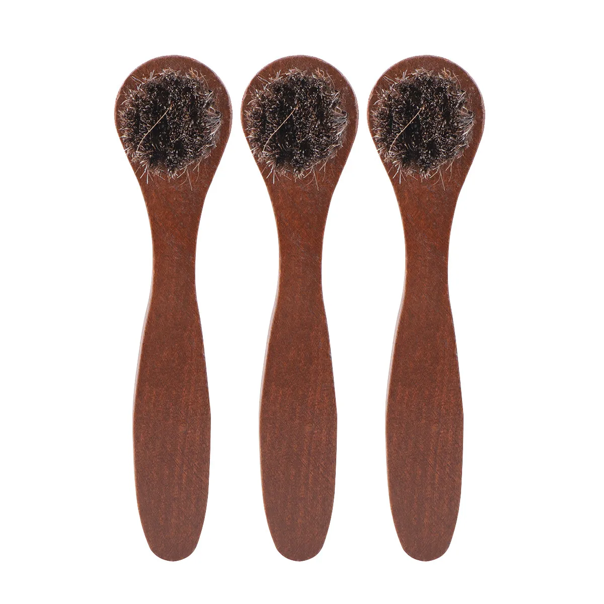 

3Pcs Wooden Shoe Brush Set Long Handle Horsehair Cleaner Polishing Tool for Men Women Portable Light Duty Footwear Care