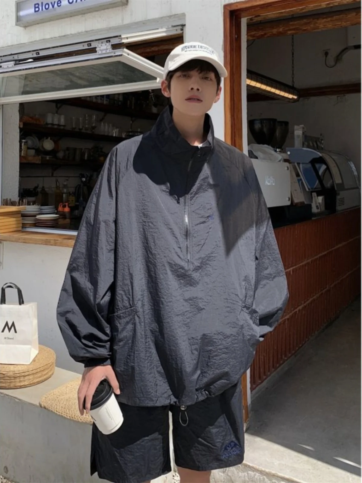 

Американский летний мужской комплект для активного отдыха: модная солнцезащитная одежда с курткой и шортами, стильный и удобный, для подростков