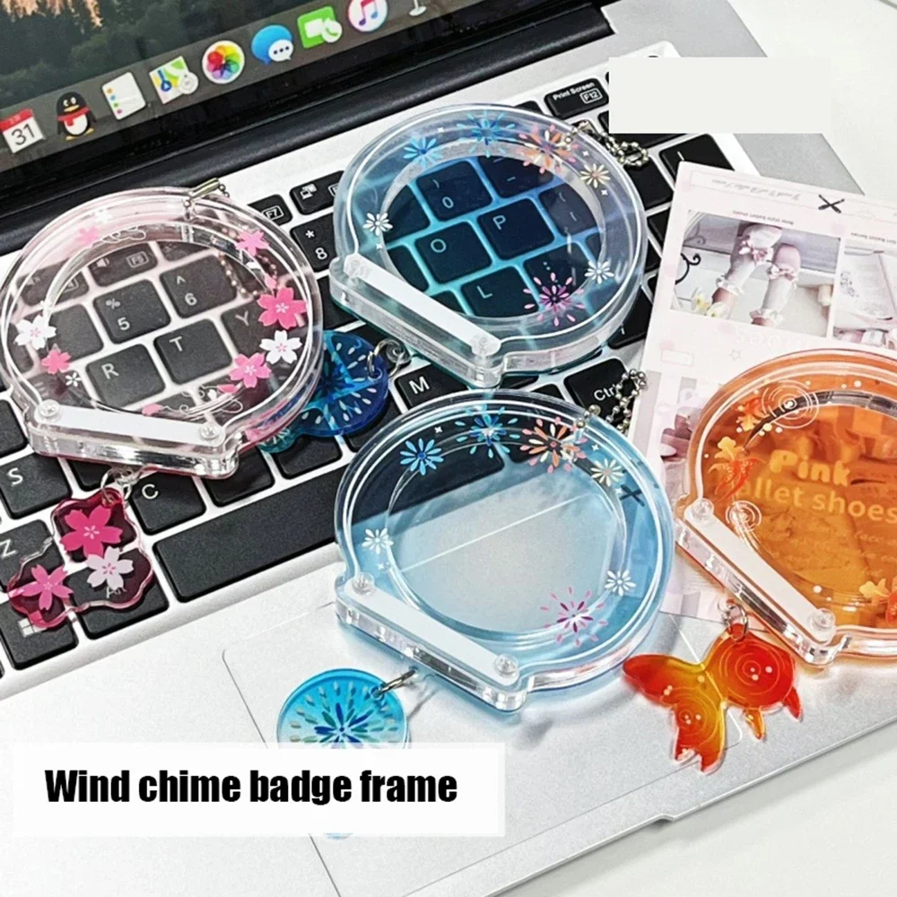 Badge Case Acrylic Badge Organiser with Decorative Pendant Desktop Jewellery Badge Organiser for 58mm