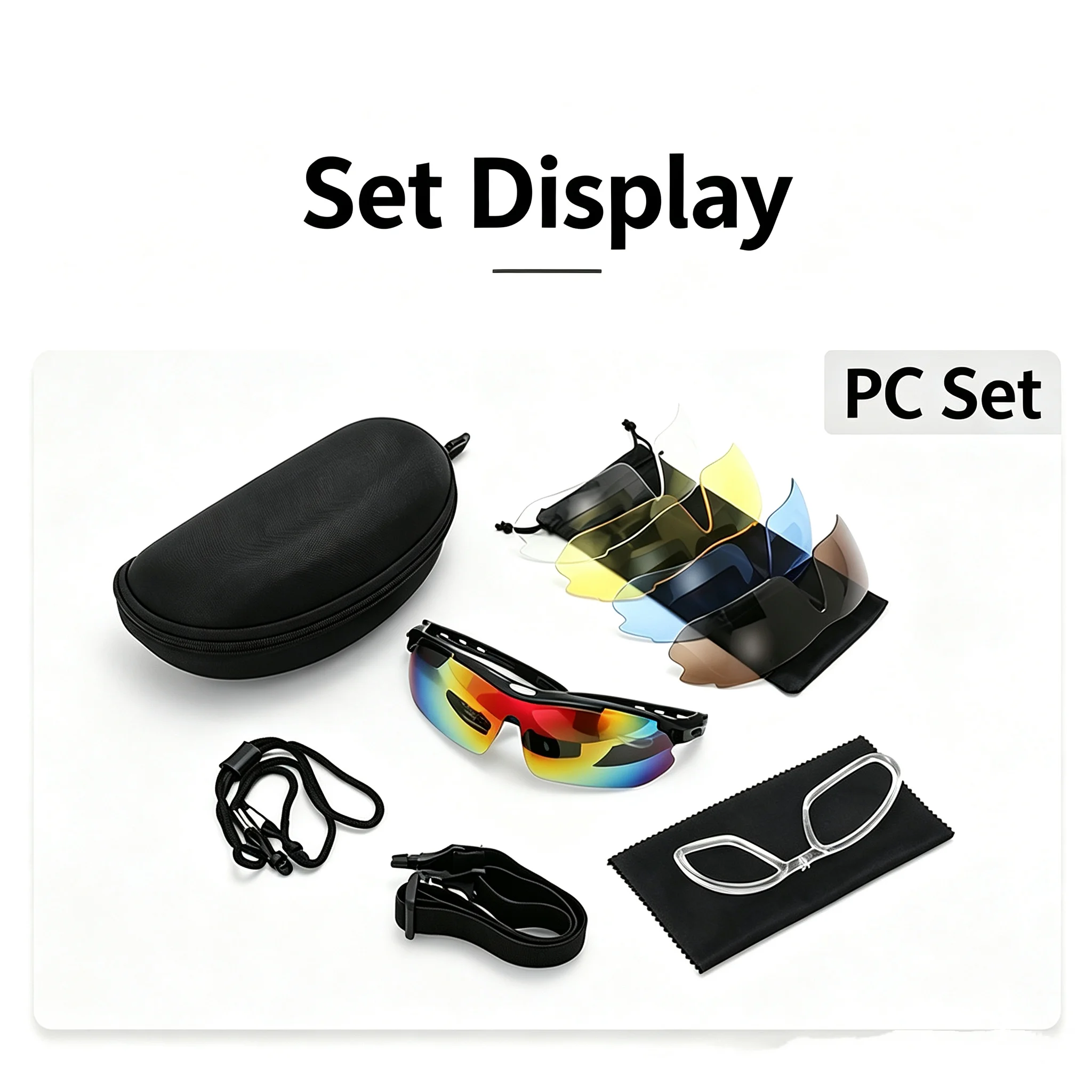 All-Weather HD Sports Eyewear Set, 5 Interchangeable Lenses for Cycling, Fishing, Driving & All Outdoor Sports Activities