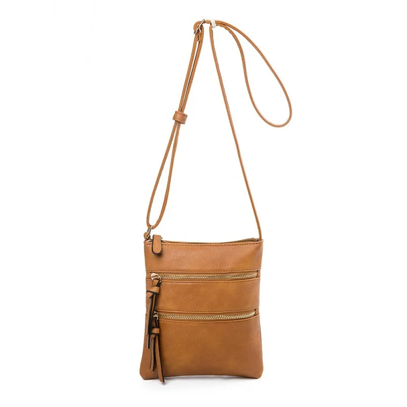 Bolsos de hombro de cuero suave de múltiples capas de PU para mujer, bolsos y monederos, bolsos cruzados femeninos que combinan con todo, moda Simple