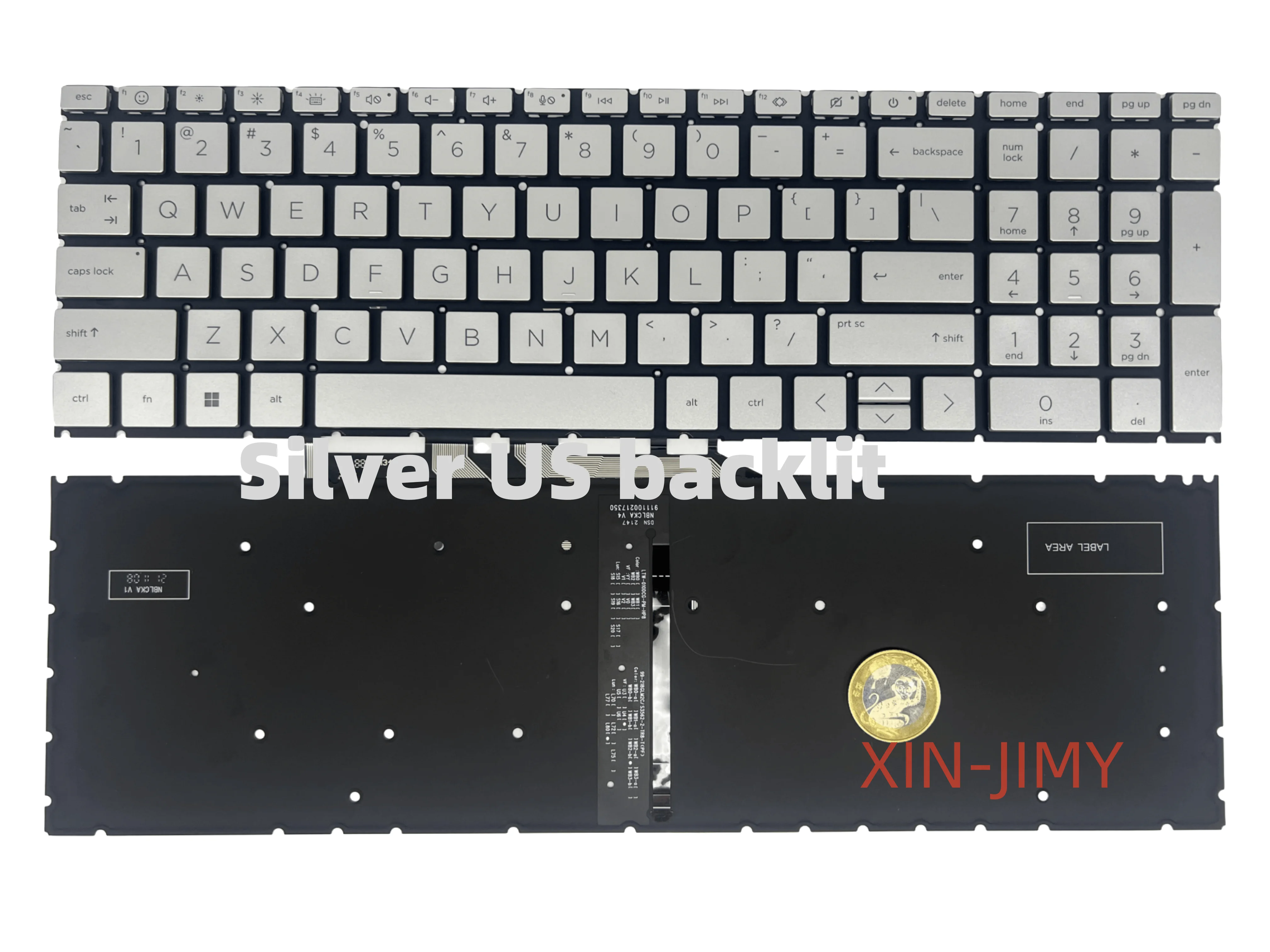 

Клавиатура США с серебряной подсветкой для клавиатуры ноутбука HP Envy 17 17-DA 17T-DA