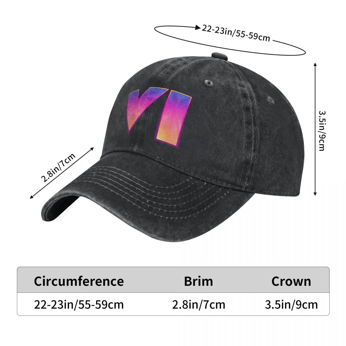 GTA VI Baseball Cap Retro Distressed Denim Headwear Men Women Outdoor Activities Caps Hat