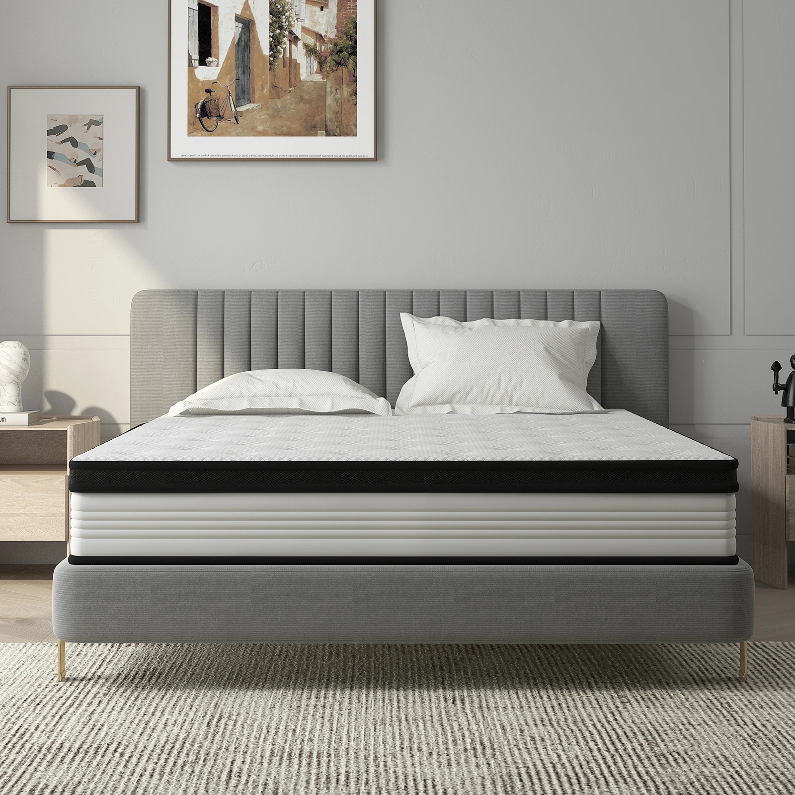 Two Size 10 Inch Hybrid Pocket Spring Mattress in a Box for  Bedroom Furniture