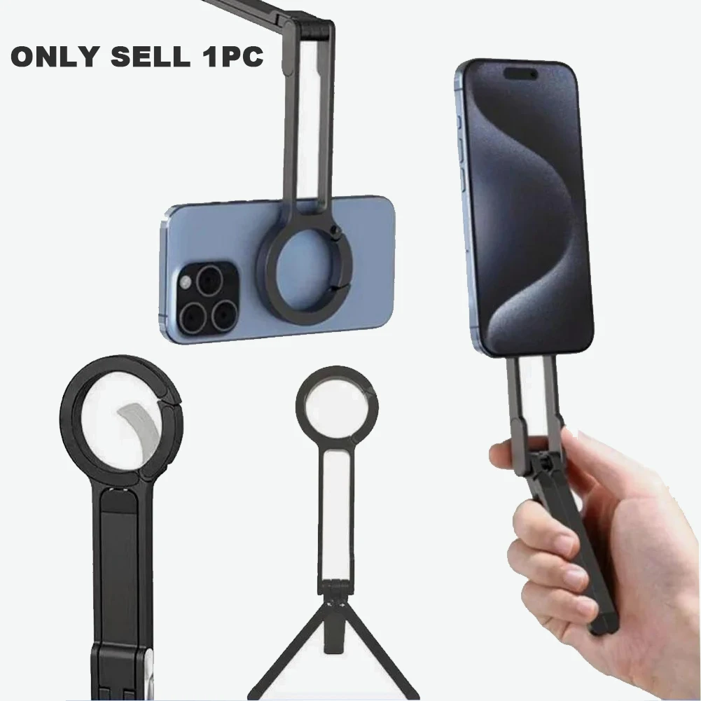 Soporte Magnético Multifuncional para Teléfono, Trípode Plegable de Escritorio para Vlog en Vivo