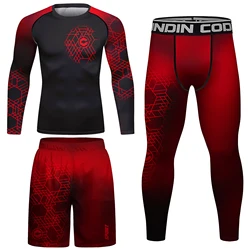 Sportsuits Short Sleeve Men Rashguard Quick-dry Underwear Compression Leggings Rush Guard for Workout Sports Gym Fitness Surfing