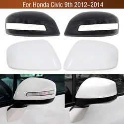 2PCS White Black For Honda Civic 9th 2012 2013 2014 Exterior Rearview Side Mirror Cover Cap Lid House