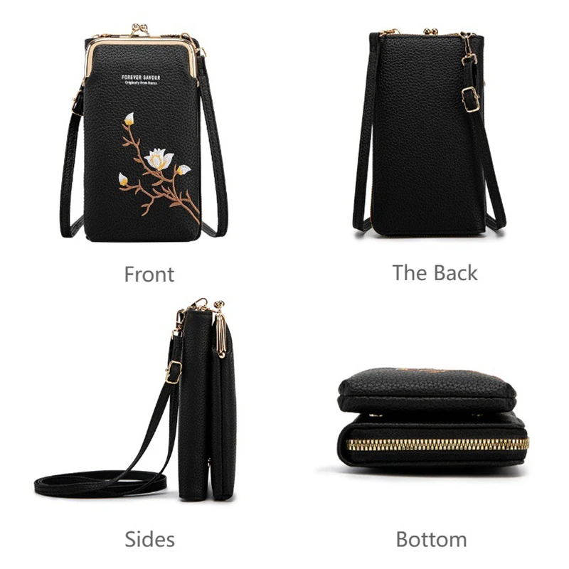 

Women Sling Crossbody Wallet With Phone Holder Mini Purse For Cell Phone Compact Cross Body Bag Gift