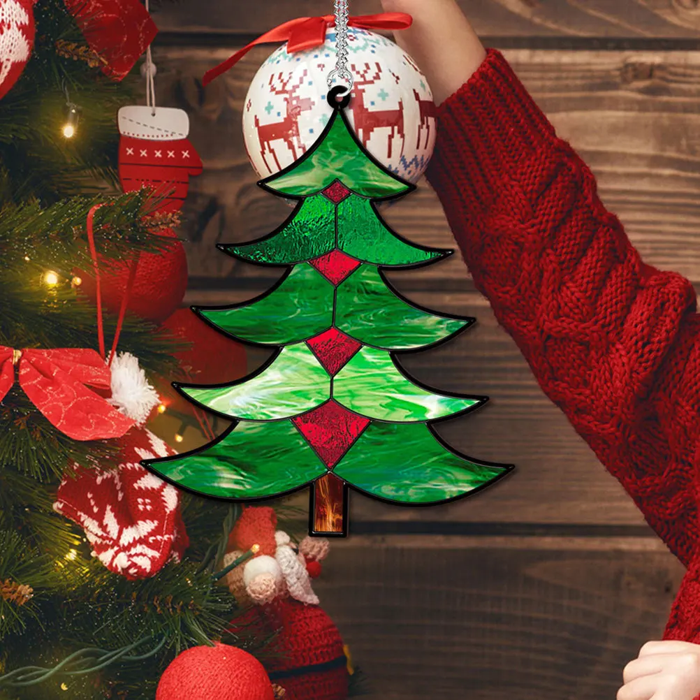 

Hanging Christmas Ornaments Acrylic Xmas Pendant Fine Workmanship Realistic Print Holiday Decor for Home Porch Festive Event