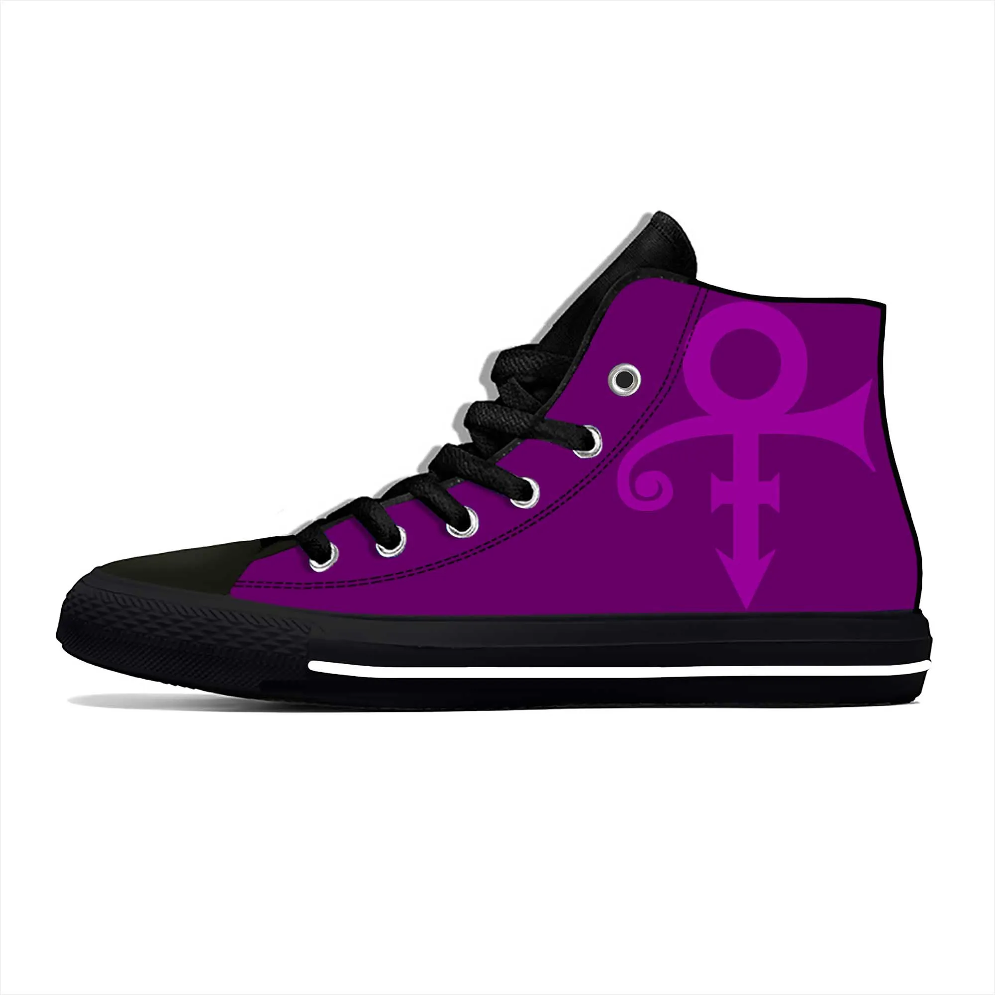 Rain Symbol Rock Music Singer Purple Prince Funny Casual Cloth Shoes High Top Comfortable Breathable 3D Print Men Women Sneakers