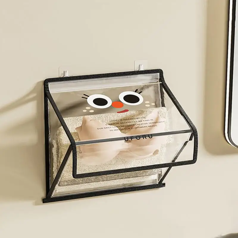 Wall-Mounted Sock Storage Box Clear Space-Saving Household Storage Bag Waterproof High Capacity Punch-Free Lid-Enclosed Box