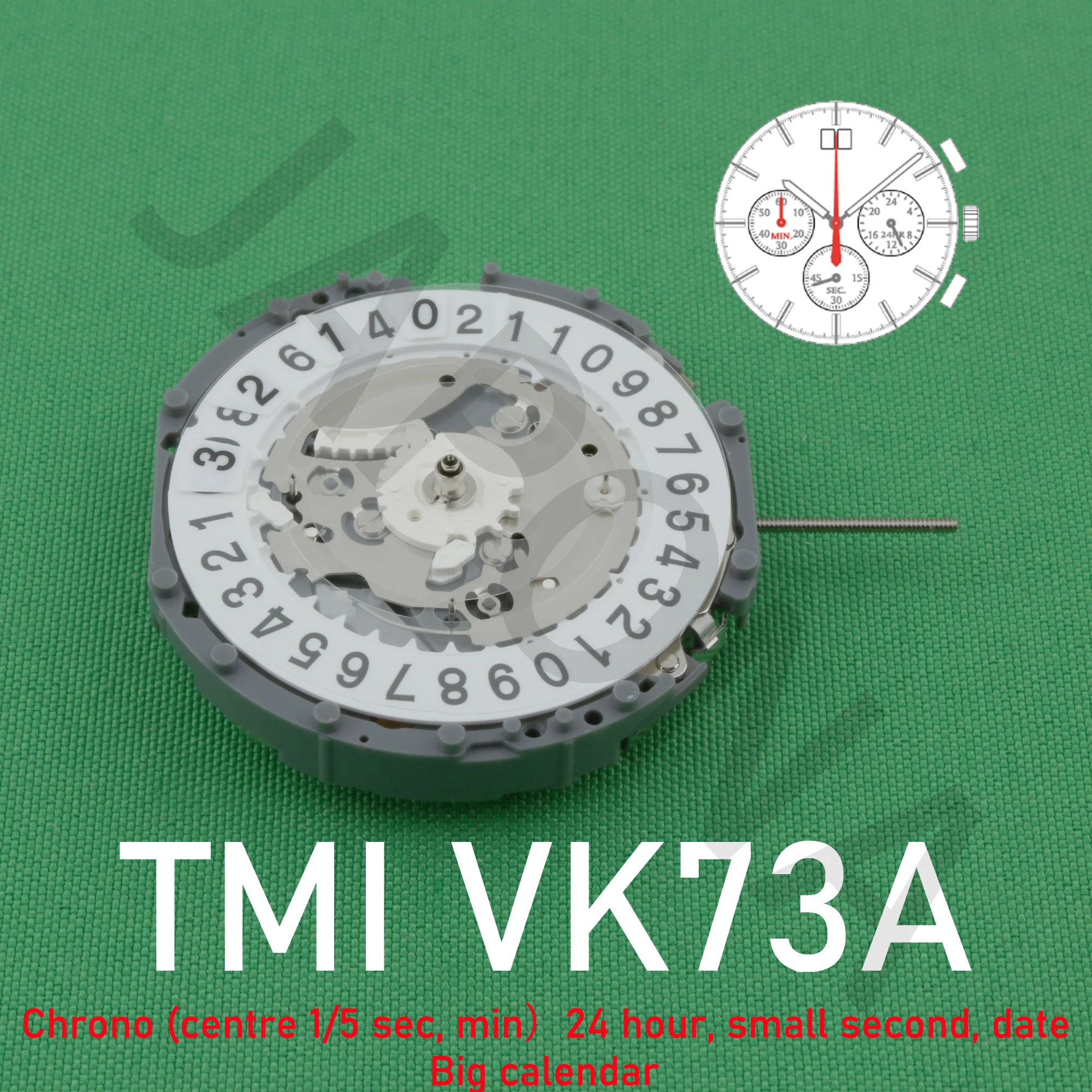 TMI VK73 movement Japanese movement VK73A movement watch movement Premium Chronograph Movement Big calendar