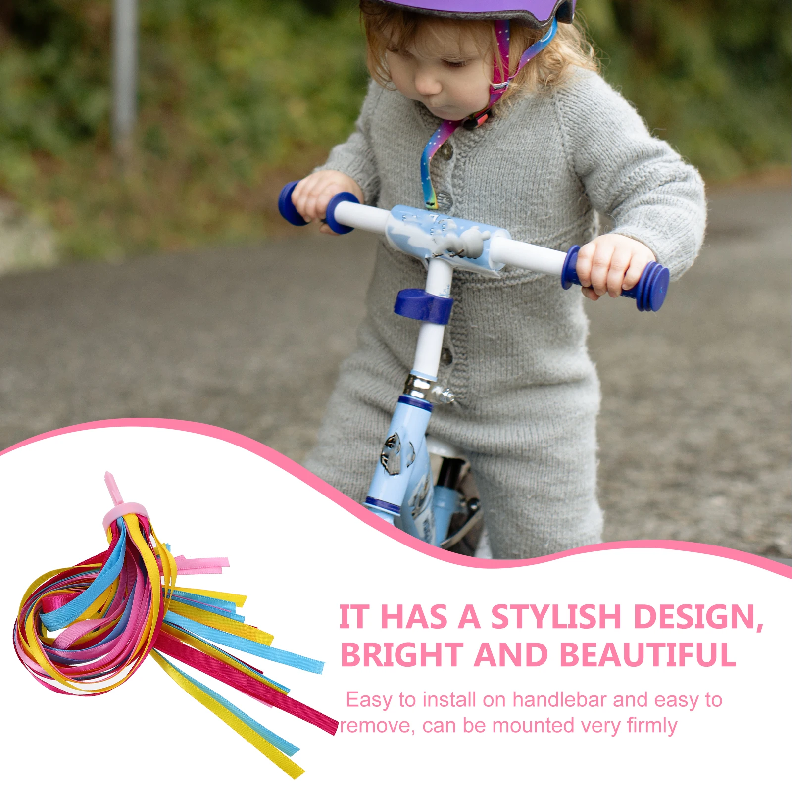 

Children Bicycle Streamers Handlebar Decorations Colorful Polyester Tassels Kids Bike Accessories Durable Material Riding