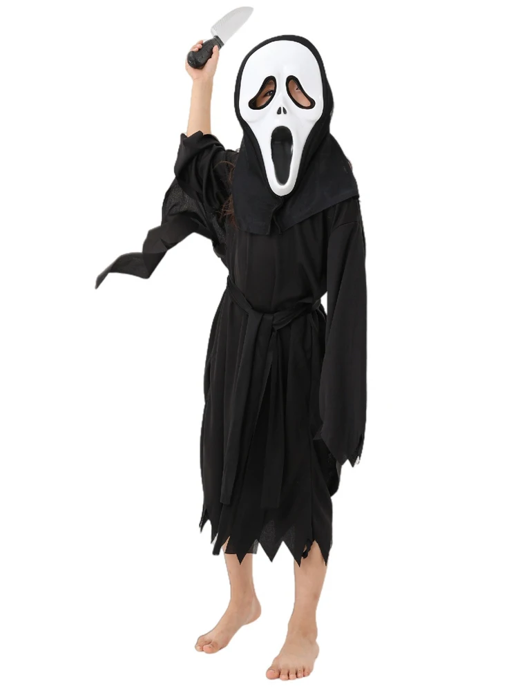Halloween Family Horror Theme Scream Costumes Demon Fancy Dress Carnival Party Club Death Ghostface Costume Boys Teens