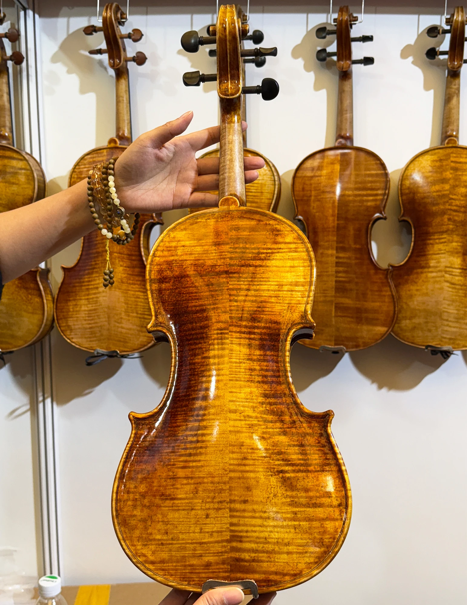 Antique Handmade Violin 4/4, Stradivarius 1716 Replica, Aged Spruce Top, Ebony Fittings, Hand Applied Oil Varnish, W/Case Bow &