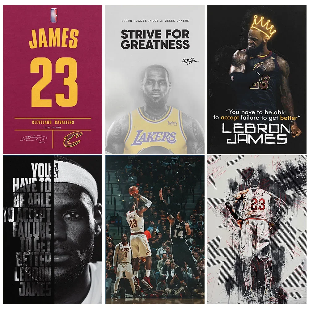 Popular Basketball Player L-LeBron James Basketball Wall Art, HD Canvas Print Poster, Home, Living Room, Room Decoration